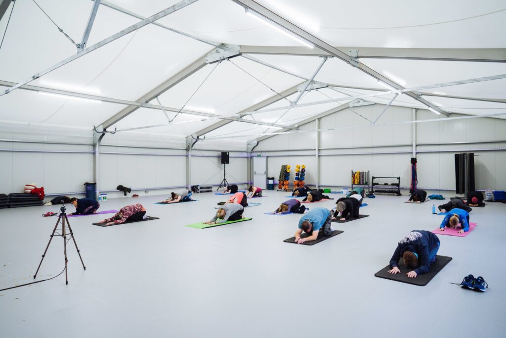 Star Live delivers new temporary gymnasium for Edgbaston Priory Club.