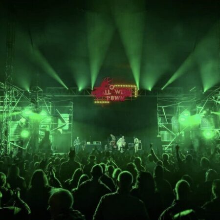 We supply a bespoke stage & structures for Halloween Town.