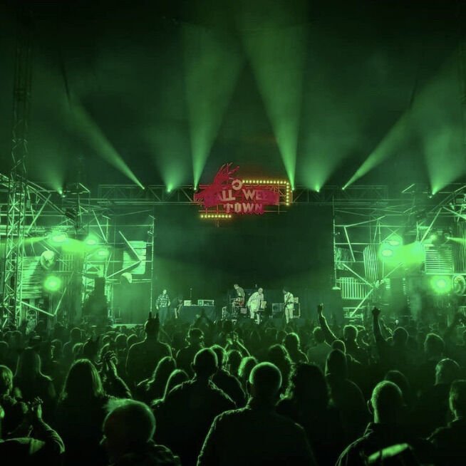 We supply a bespoke stage & structures for Halloween Town.