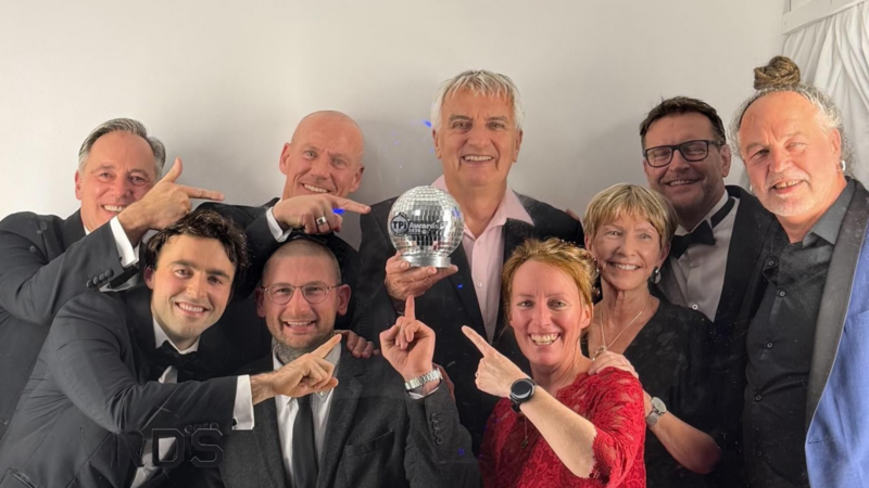 Roger Barrett receiving the Industry Recognition Award at the 2026 TPi Awards.