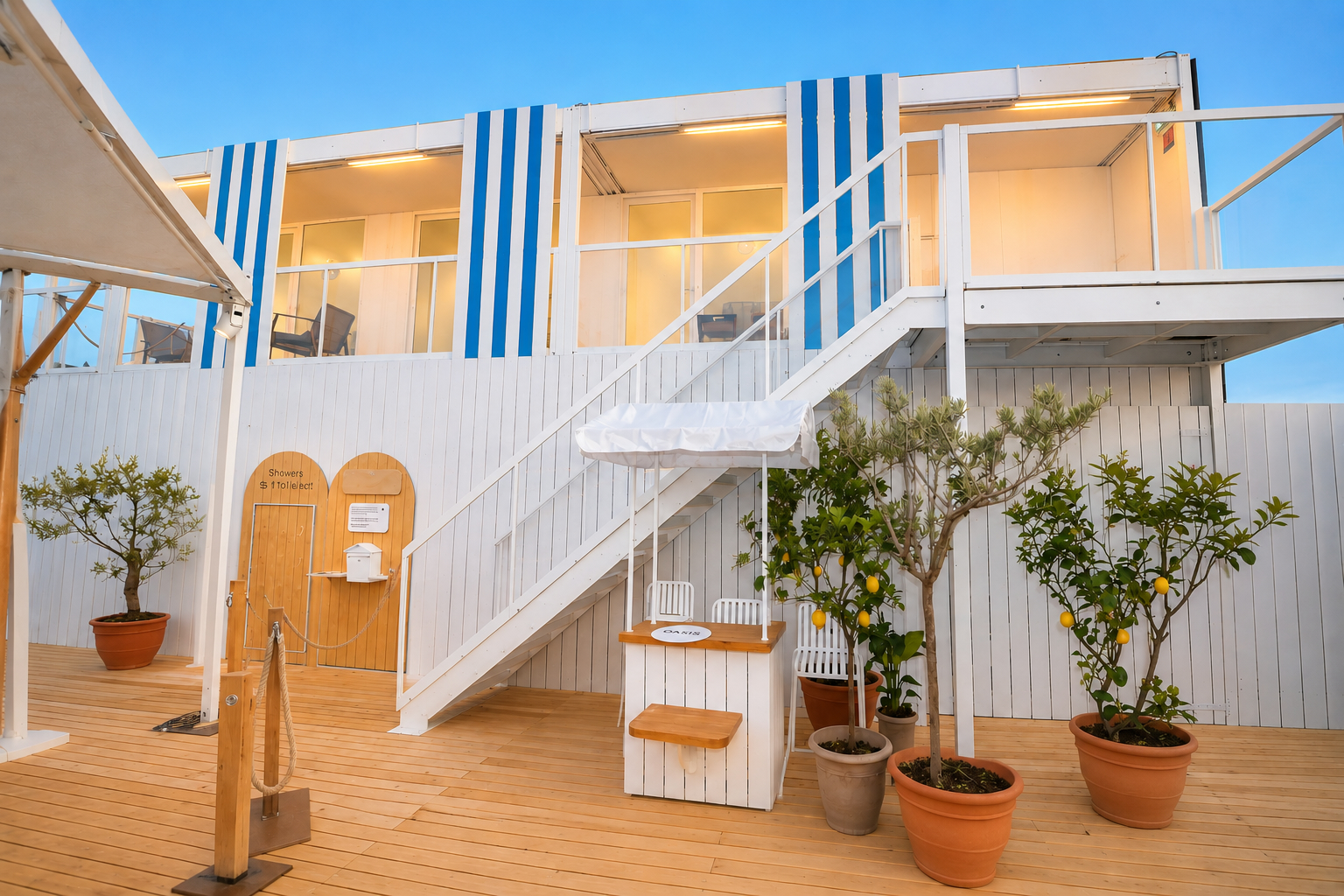 A two-storey Starbox structure - Google Beach Cannes Lions 2026