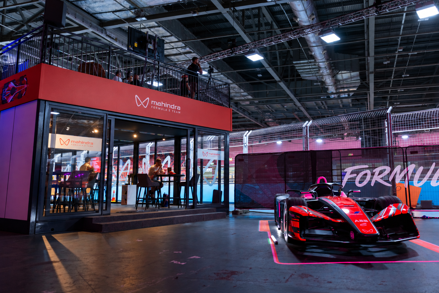 Mahindra Racing hospitality suite - Formula E, London 2026 - Spectator environments.